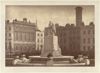 The Shakespeare fountain and statue in Leicester Square by English Photographer